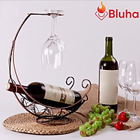 Giá Treo Ly Rượu hình Tàu Cướp Biển kèm Khay để chai rượu Kèm Kệ Để Chai rượu vang Đặt Bàn