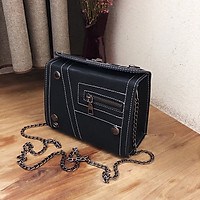 IELGY net red person small bag female 2020 new tide ocean air 100 lap ins frosted box single shoulder slant chain small black bag