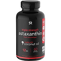 Vegan Astaxanthin (12mg) with Organic Coconut Oil for Better Absorption | Vegan Certified & Non-GMO Project Verified - 60 Veggie Softgels (2 Month Supply)