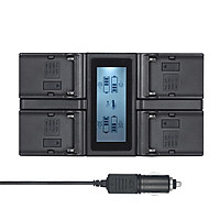 Đồ Sạc Pin Màn Hình LCD Andoer NP-FZ100 Có Sạc DC Xe Hơi Cho Sony A7III A9 A7RIII A7SIII (4 Ổ)