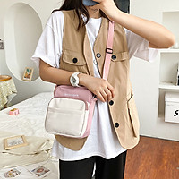Túi đeo chéo vải bố canvas T0588 nữ trơn thêu chữ mềm, đẹp phong cách trẻ trung, cá tính