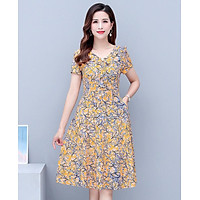 Đầm Nữ Trung Niên Ngắn Tay Dáng Suông