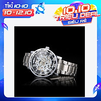 WINNER Men Automatic Watch Fashion Diamond Display Luminous Hands Gear Movement Retro Mechanical Skeleton Watches Luxury