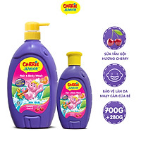 Combo Sữa Tắm Gội cho bé Carrie Junior Hương Cherry: 700g + 280g