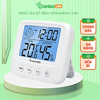 Nhiệt ẩm kế Bamboo Life Nhiệt kế điện tử đo nhiệt độ phòng Ẩm kế điện tử đo độ ẩm phòng ngủ thông minh có đèn nhỏ gọn chính xác hàng chính hãng