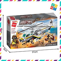 Đồ Chơi Xếp Hình Thông Minh Lego Quân Sự Cho Trẻ Từ 6 Tuổi Qman 1719 Máy Bay Trực Thăng Chiến Cơ 280 Mảnh Ghép