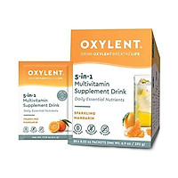 Oxylent 5-in-1 Multivitamin Supplement Drink - Effervescent for Easy Absorption of Vitamins, Minerals, Electrolytes, Antioxidants, Sparkling Mandarin Flavor, 30 Count
