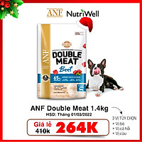 Thức ăn hạt gấp đôi thịt tươi cho chó VỊ BÒ ANF DOUBLE MEAT 1.4KG