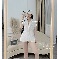 áo sơ mi nữ, sơ mi cộc tay mặc hè cánh dơi 2 túi nhiều màu cá tính