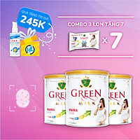 (Tặng 7 Gói Sữa + Gel rửa tay) Bộ 3 Lon Sữa Non Cho Mẹ Bầu GreenMilk Bổ Sung Canxi Dinh Dưỡng Thai Kỳ (400g)