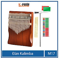 Đàn kalimba 17 phím MYRON-M17 cho bạn mới tập chơi tặng búa chỉnh âm , giấy dán màu, giấy dán nốt , 25 bài tab kalimba, 1 sách hướng dẫn chơi đàn kalimba