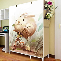 Tủ Vải Đựng Quần Áo 2 Buồng 6 Ngăn Đa Năng ( Tặng kèm 1 khăn lau mặt ) - giao màu ngẫu nhiên