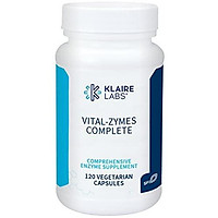 Klaire Labs Vital-Zymes Complete Digestive Enzymes - 20 Broad Spectrum Active Enzymes (DPP-IV Activity) to Help Breakdown Proteins, Peptides, Carbs, Sugars, Fats & Fibers (120 Capsules)