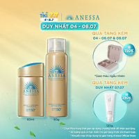 Combo Kem chống nắng dưỡng da dạng sữa Anessa Milk SPF 50+ PA++++ 60ml và Kem chống nắng dưỡng da dạng xịt Anessa Spray 60g