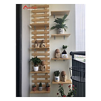 Kệ gỗ thông treo tường trang trí ban công, ngoại thất đẹp, treo cây, hoa
