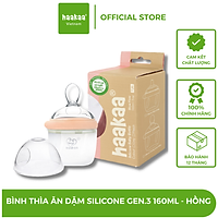 Bình thìa ăn dặm silicone Gen.3 160ml - Chính hãng HaaKaa, New Zealand - Dễ dàng chuyển đổi thành Cốc hứng sữa, Bình sữa, Bình trữ sữa