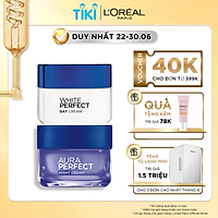 Bộ Kem Dưỡng Trắng Mượt Đều Màu Đêm 50ml + Kem Dưỡng Trắng Mượt Đều Màu Ngày 50ml L'Oreal Paris White Perfect