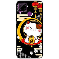 Ốp lưng dành cho Realme C15 mẫu Mèo Nền Đen