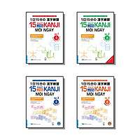 Bộ sách Luyện tập viết chữ Kanji mỗi ngày. Trình độ Sơ - Trung cấp (15 Phút Luyện Kanji mỗi ngày Vol.1, Vol.2, Vol.3, Vol 4)
