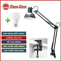 Đèn học kẹp bàn Pixar Kèm Bóng LED Rạng Đông chính hãng 5W 7W 9W đổi màu, chống cận, bảo vệ thị lực