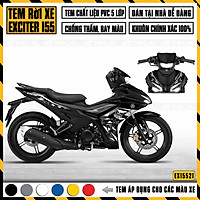 Tem Xe Exciter 155 VVA Mẫu Họa Tiết Polygon | EX15521 | Decal Dán Ex155 Màu Đỏ, Đen, Trắng, Xanh GP