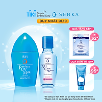 Combo Sữa chống nắng Senka Perfect UV Milk 40ml và Nước tẩy trang Senka Micellar Formula White 70ml