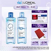 Bộ 2 nuớc tẩy trang đa năng 3-in-1 L'Oreal Paris Micellar Water 400ml x 2
