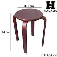 Ghế Đôn Chân Cong, Màu Nâu - Kích Thước 30x30x44 cm - Gỗ Cao Su Bền Đẹp Sang Trọng Cho Không Gian Bếp
