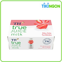Thùng 24 chai Nước uống sữa trái cây TH True Juice Milk Dâu tự nhiên (24x300ml)