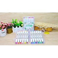 BÚT MÀU MARKET TRẮNG CAO CẤP- 02 ĐẦU THÔNG DỤNG - 12 MÀU/ 36 MÀU