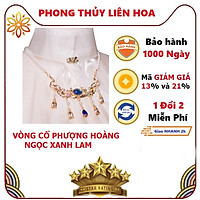 Phụ kiện cổ trang, vòng cổ Phượng Hoàng, ngọc màu Xanh Lam