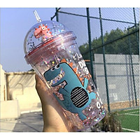Ly Đựng Nước Khủng Long 3D KIm Tuyến 500ml - Giao mẫu ngẫu nhiên