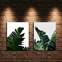 Miico Hand Painted Combination Decorative Paintings Botanic Leaves Paintings Wall Art For Home Decor