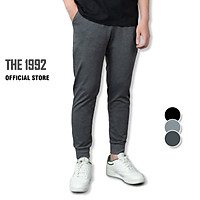 Quần Jogger nỉ nam THE 1992 thể thao vải trơn 3 màu