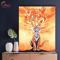 Tranh sơn dầu số hóa tự tô Mãnh hổ DV4121