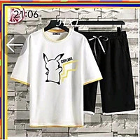 Bộ đồ nam mặc nhà mùa hè, chất liệu thun mè co giãn thoáng mát.ĐB pikachu