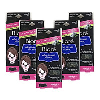 Combo 5 Hộp Miếng Dán Mũi Lột Mụn Than Hoạt Tính Biore Pore Pack Black dành cho nữ (1 hộp 4 miếng x 5)