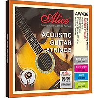 Bộ dây đàn Guitar Acoustic/ Acoustic Guitar Strings - Alice AW436 - Plated Steel Plain string, Phosphor Bronze Winding, Anti-Rust Coating - Hàng chính hãng