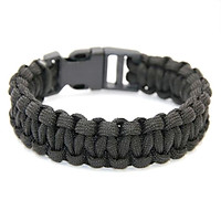 Parachute Cord Survival Bracelet with Emergency Hiking Paracord Bracelet Buckle Kit Rope Wristband