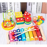 Combo Đồ Chơi Gỗ Thông Minh Cho Bé - Đồ Chơi Gỗ Phát Triển Trí Tuệ Cho Bé 1,2,3,4 Tuổi