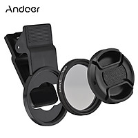 Andoer 37MM Professional Smartphone CPL Filter Set Clip-on Circular Polarizer Lens with Universal Phone Clip Lens