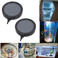 2pcs Aquarium Tank Pond Air Stone Hydroponic System Oxygen Air Disk Bubbler