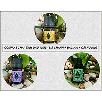 COMPO 3 CHAI TINH DẦU 10ML NGUYÊN CHẤT NHẬP KHẨU - SẢ CHANH + BẠC HÀ + OẢI HƯƠNG - TINH DẦU XÔNG GIÚP THƯ GIÃN, XUA ĐUỔI CÔN TRÙNG, THƠM PHÒNG, NÂNG CAO CHẤT LƯỢNG CUÔC SỐNG PHÒNG