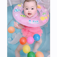 Bể bơi cao thành cho bé kèm phao đỡ cổ - Họa tiết ngẫu nhiên