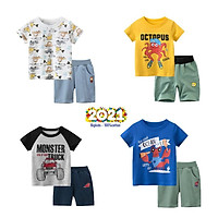 Bộ Cho Bé Trai In Hình Đáng Yêu Hãng 27kids, cotton 100%, mền mịn.