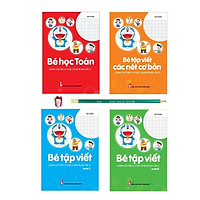 COMBO 4 quyển Học toán và Tập tô tập viết cho bé chuẩn bị vào lớp 1 (Tặng kèm 1 cây Bút c