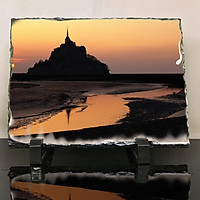 Đá thiên nhiên in hình tu viện Mont Saint-Michel (42) . Đá để bàn trang trí đẹp
