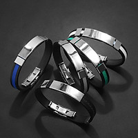 Men Women Bracelet Fashion Silicone Stainless Steel Jewelry