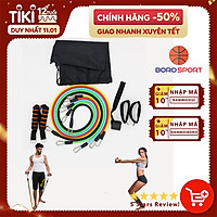 Bộ Dây Đàn Hồi Ngũ Sắc Tập Gym Đa Năng YESURE 11 món, gọn nhẹ có thể mang đi lại bất kỳ nơi đâu, không bị gò bó về không gian và thời gian - tặng kèm túi đựng và hướng dẫn