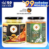 Combo Tinh bột nghệ nếp vàng 200g và mật ong rừng nguyên chất Honimore 360g - Giúp hỗ trợ cải thiện đau dạ dày, chăm sóc da, tăng cường sức đề kháng